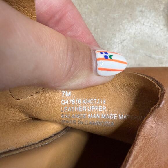 KORKS Kristian Slingback Platform Sandal Leather Tan Brown Size 7 - Picture 7 of 7